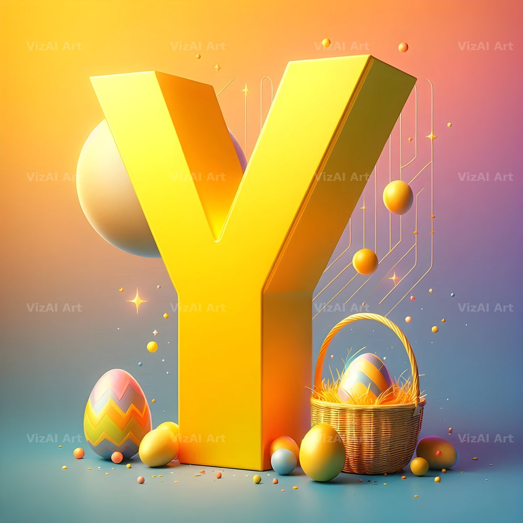 Easter Egg alphabet letter Y