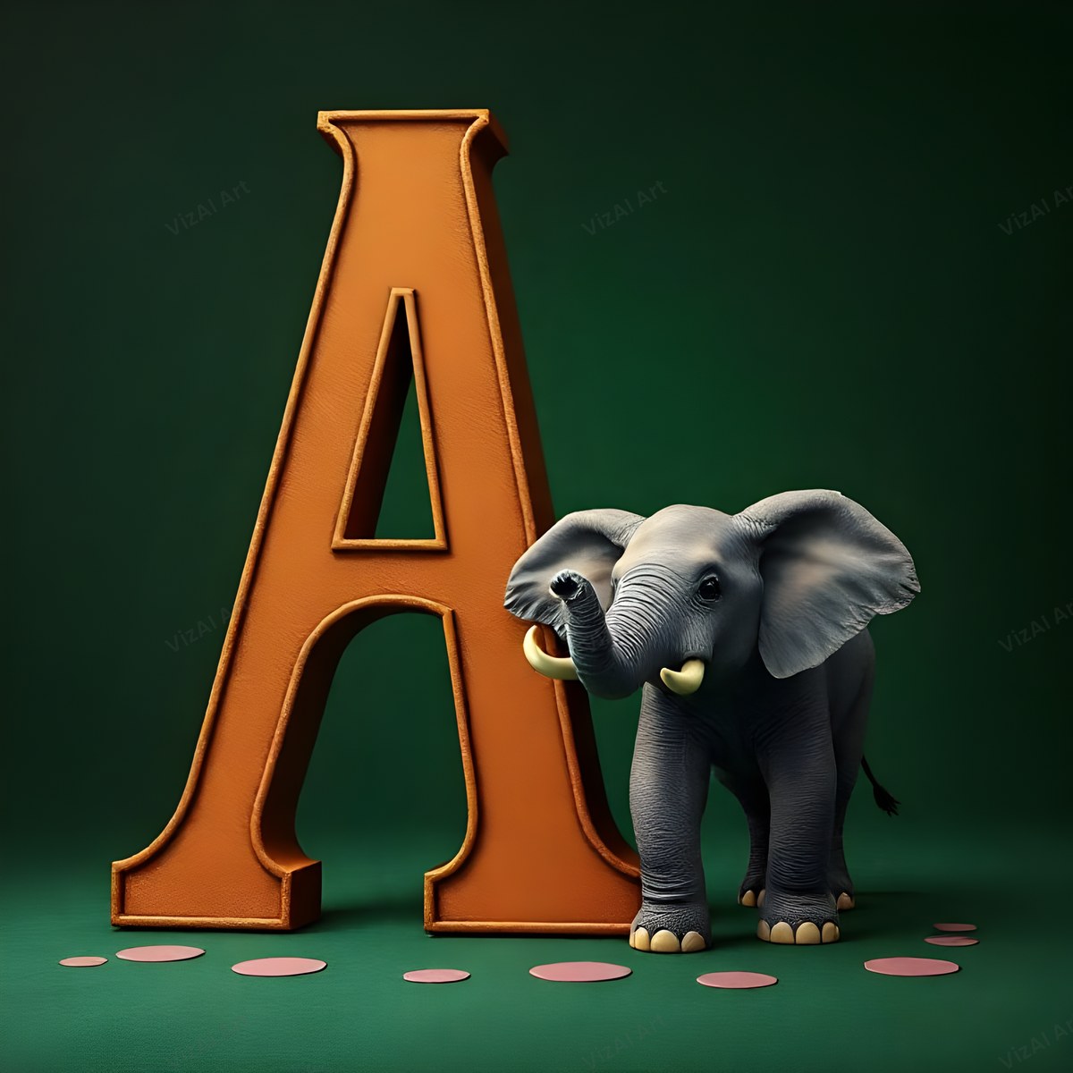 Elephant alphabet letter A
