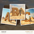 Egyptian Pharaoh Sand alphabet — choose an individual printable letter