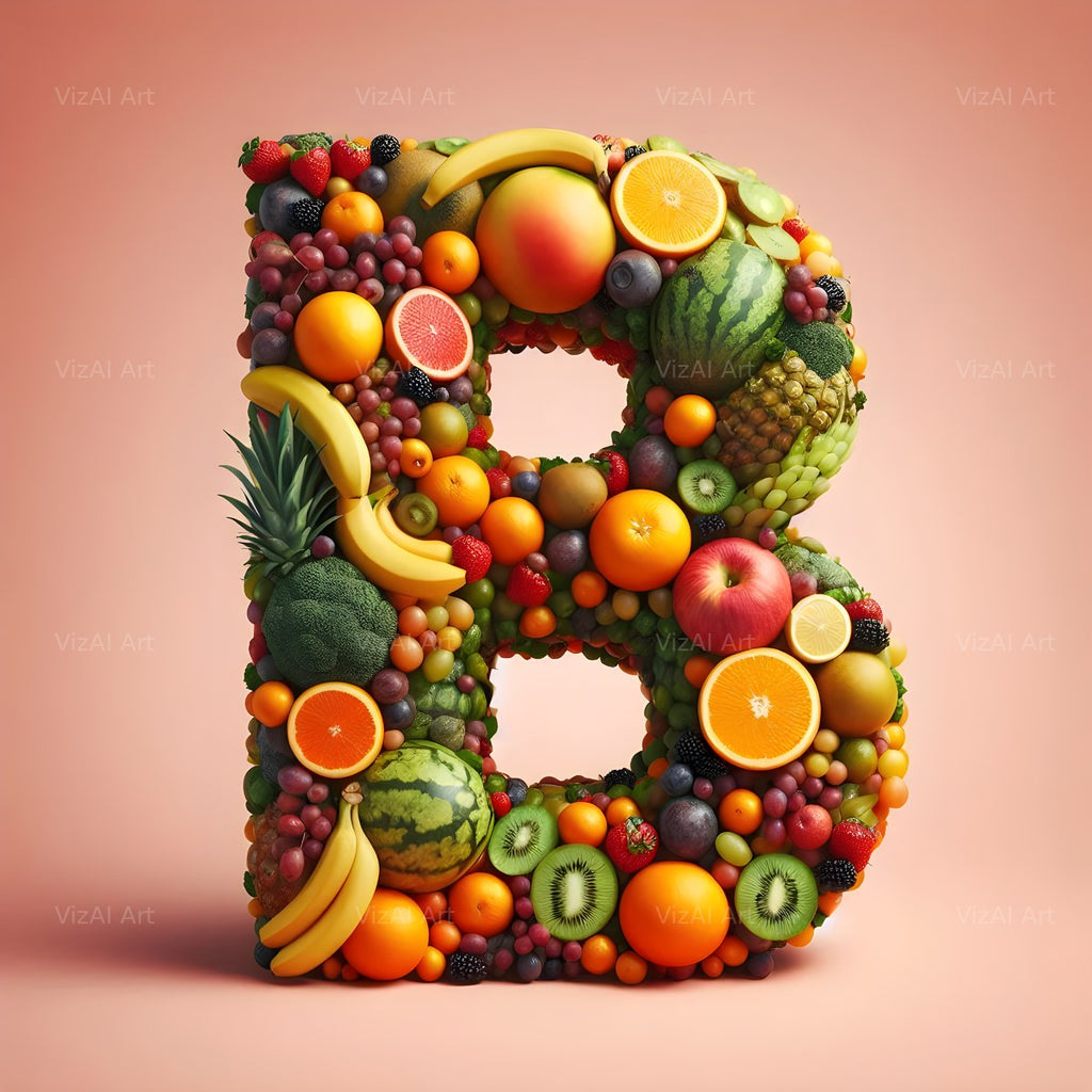 Fruit alphabet letter B