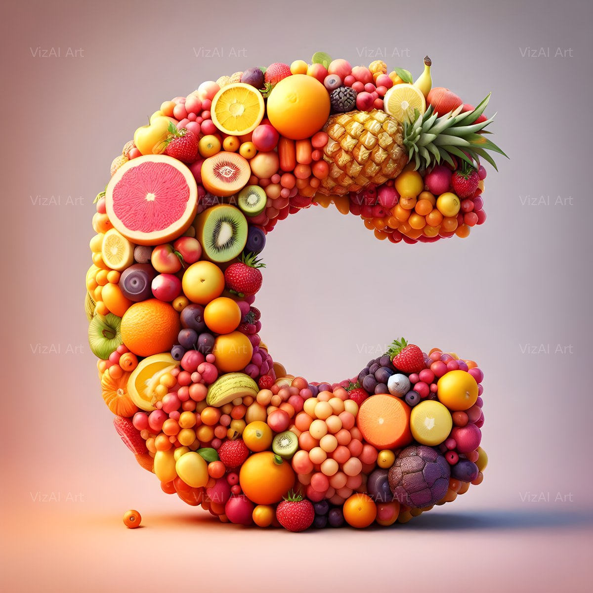 Fruit alphabet letter C