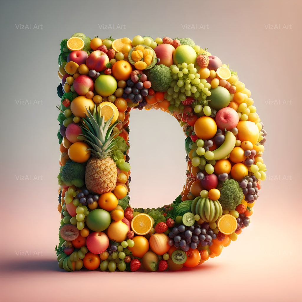 Fruit alphabet letter D