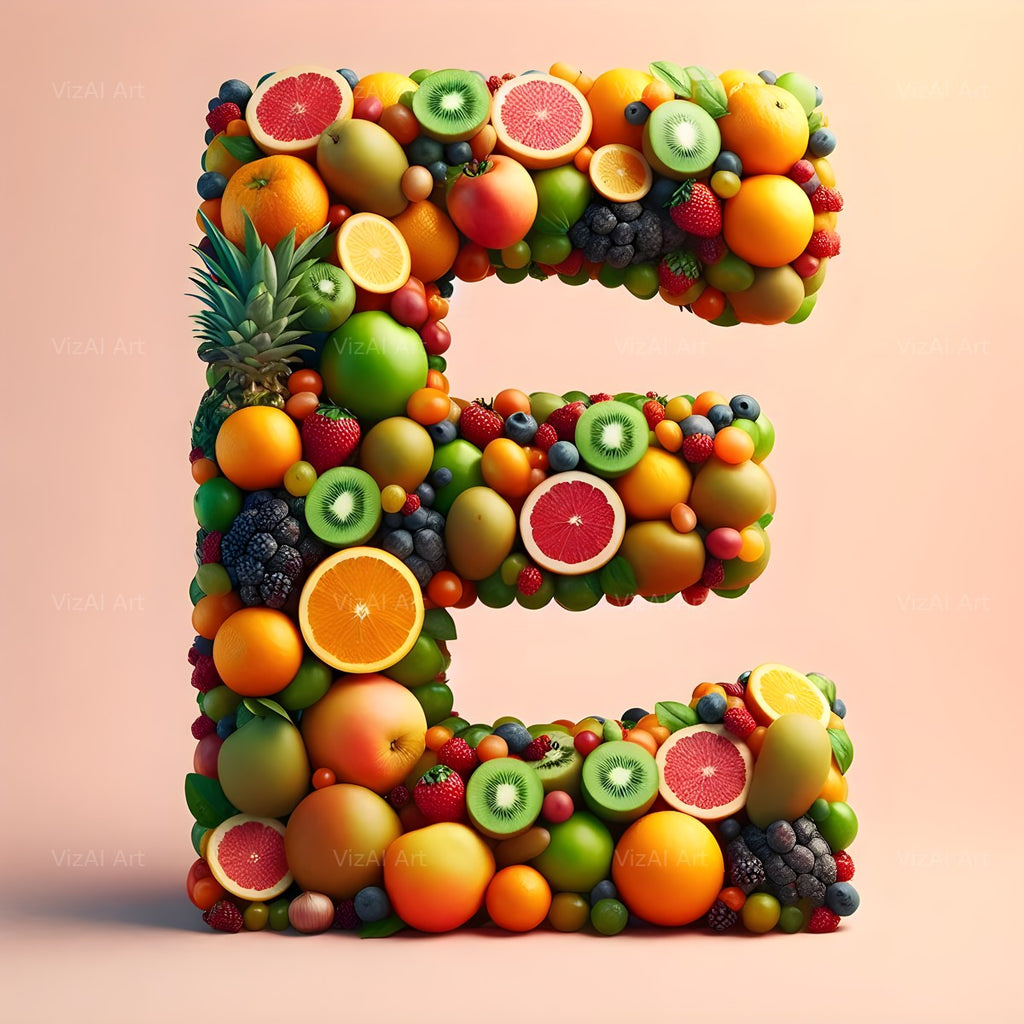 Fruit alphabet letter E