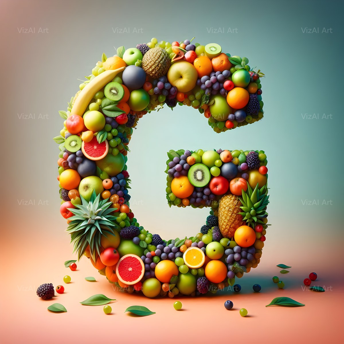 Fruit alphabet letter G
