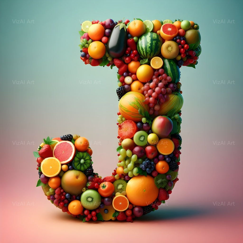 Fruit alphabet letter J