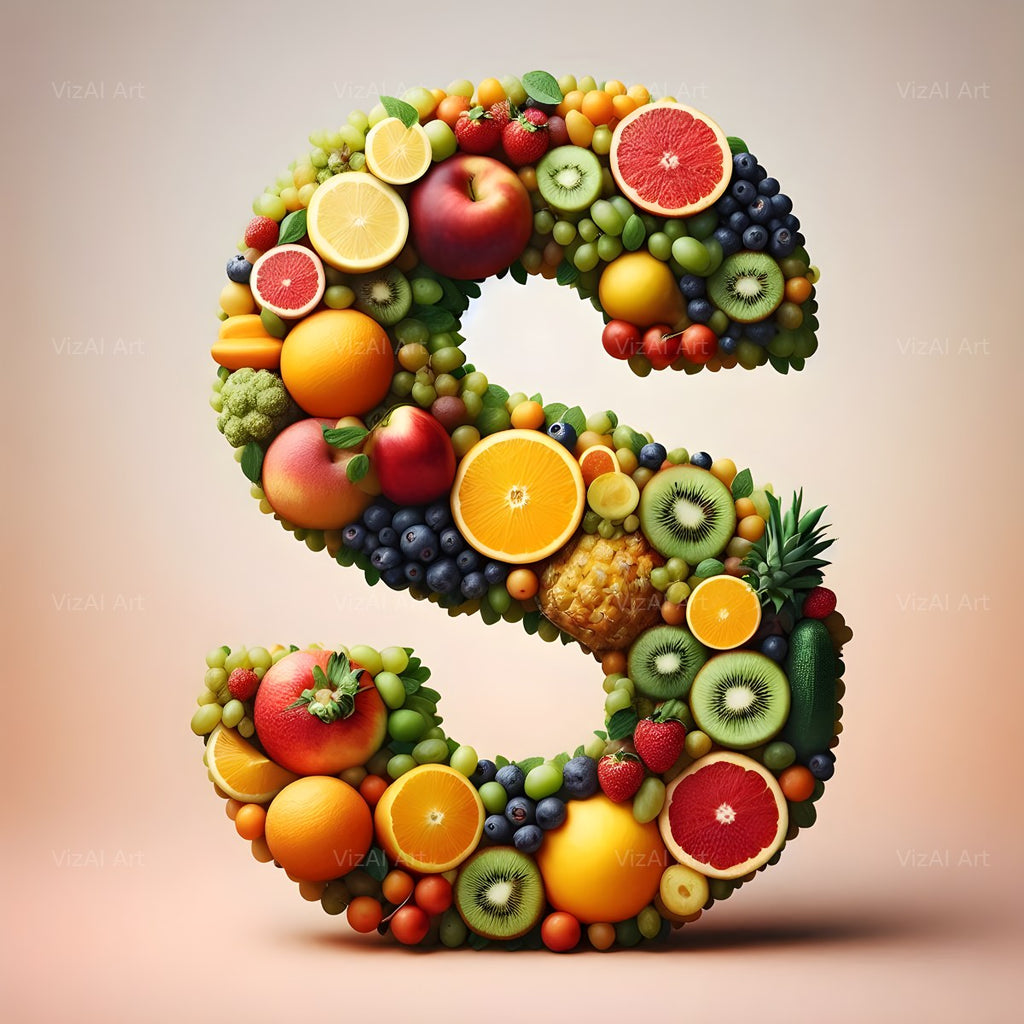 Fruit alphabet letter S