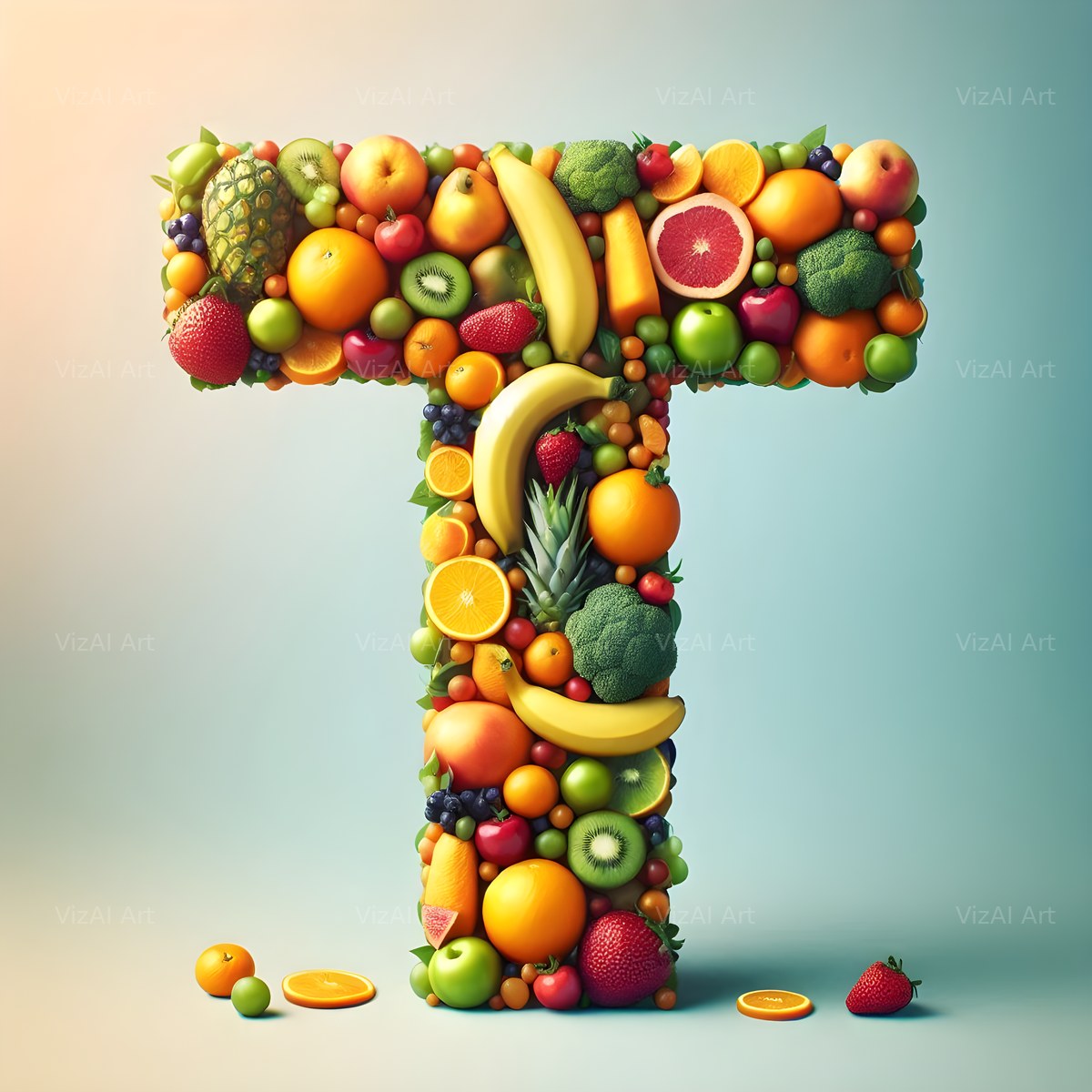 Fruit alphabet letter T