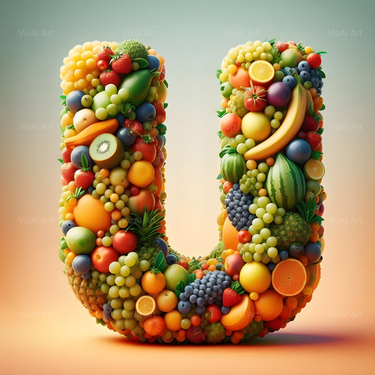 Fruit alphabet letter U