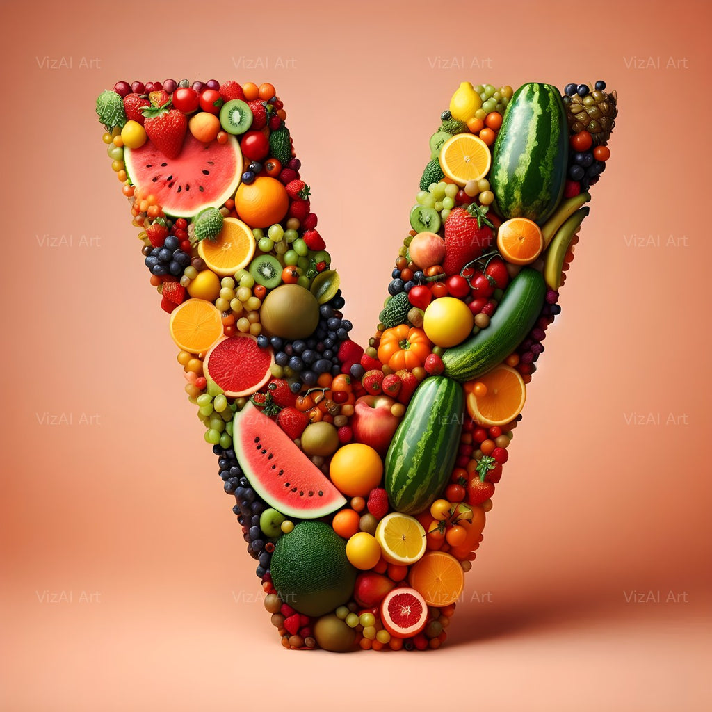 Fruit alphabet letter V