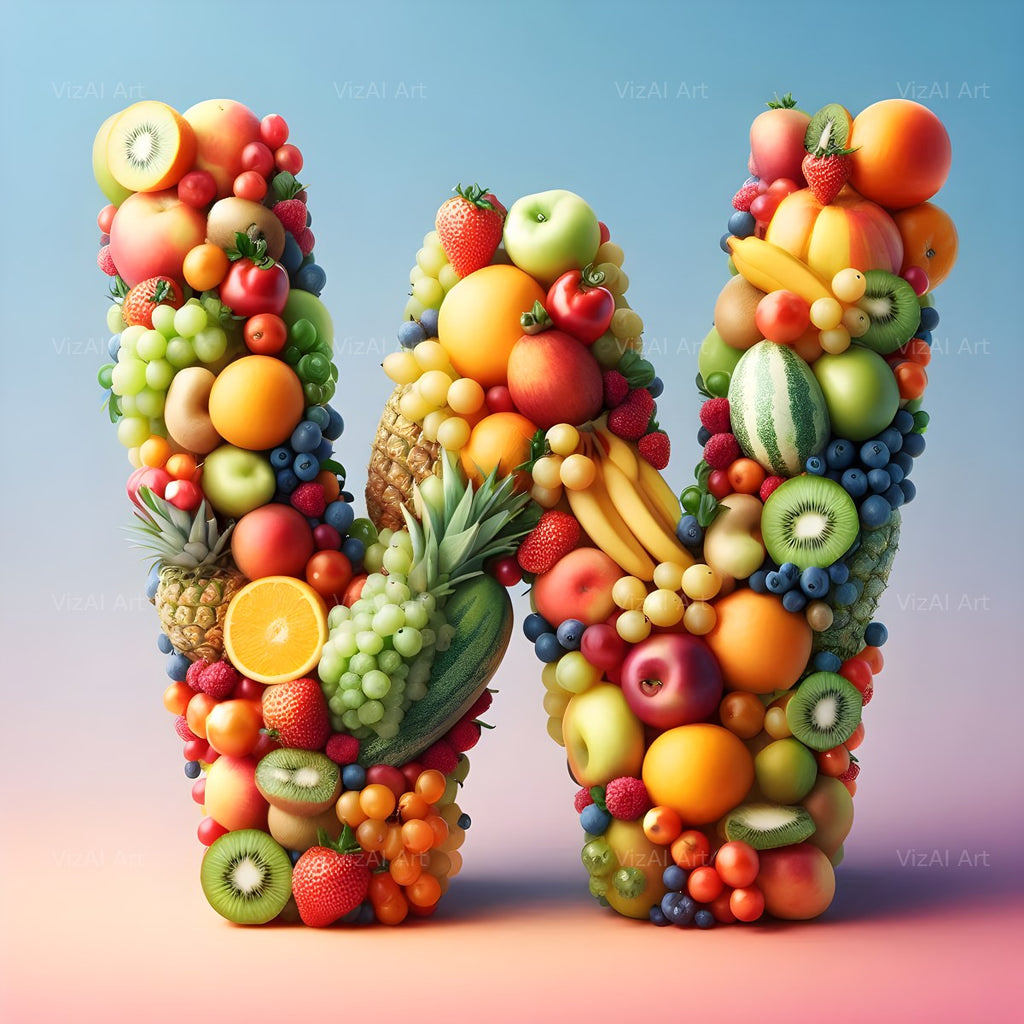 Fruit alphabet letter W