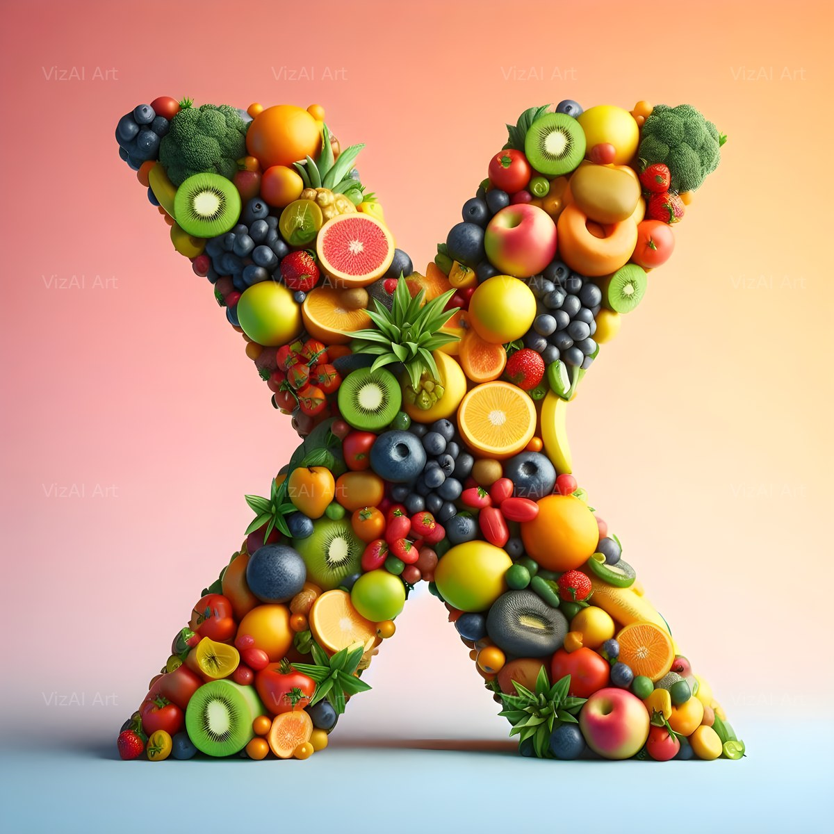 Fruit alphabet letter X