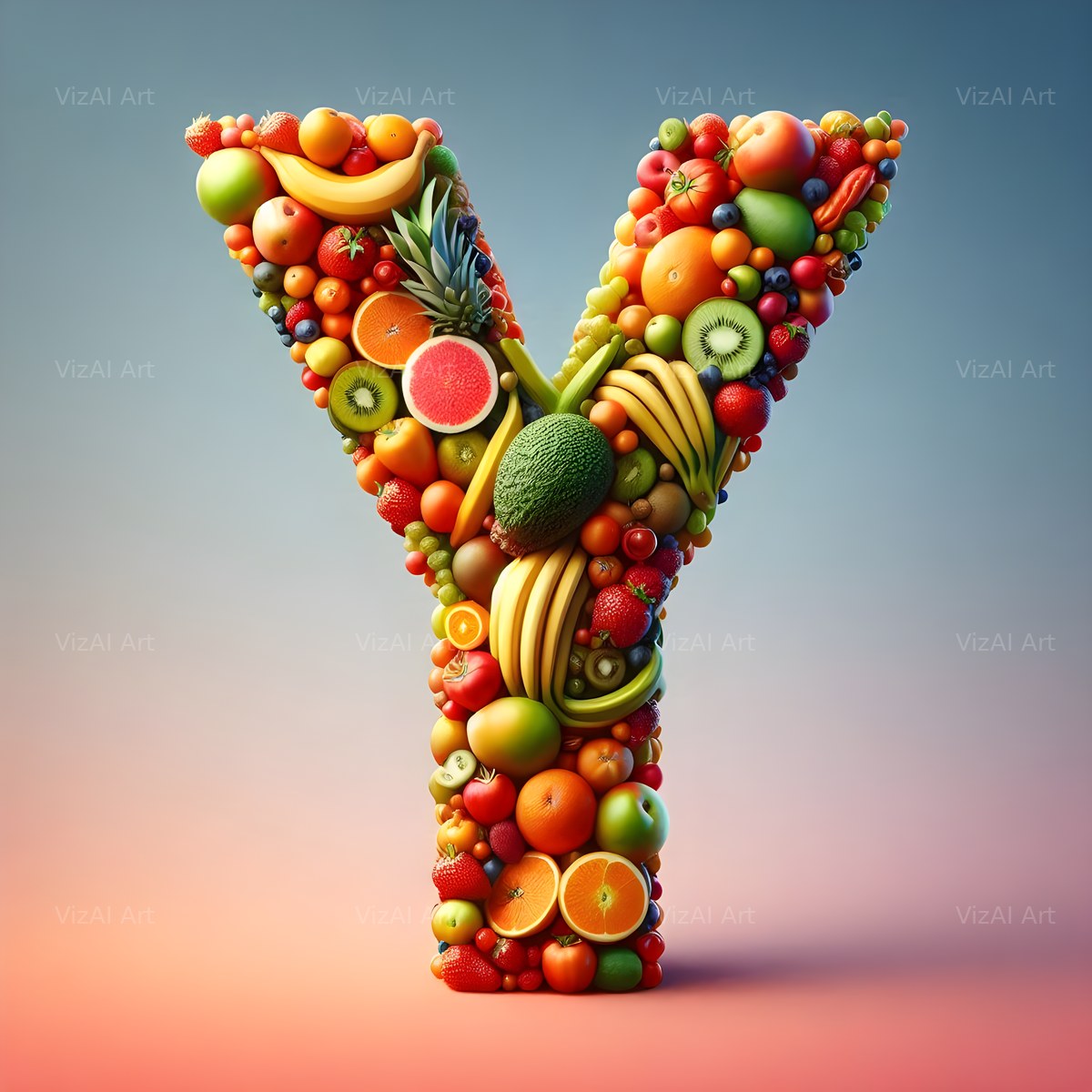 Fruit alphabet letter Y