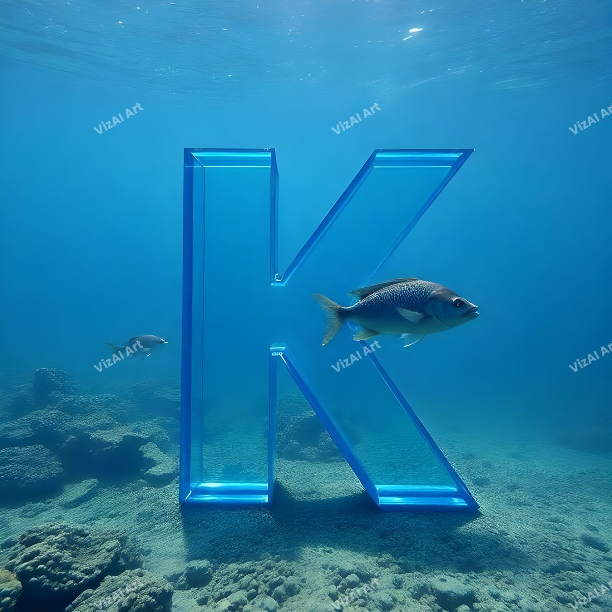 Underwater Fish alphabet letter K