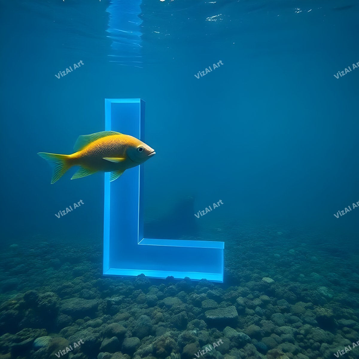Underwater Fish alphabet letter L