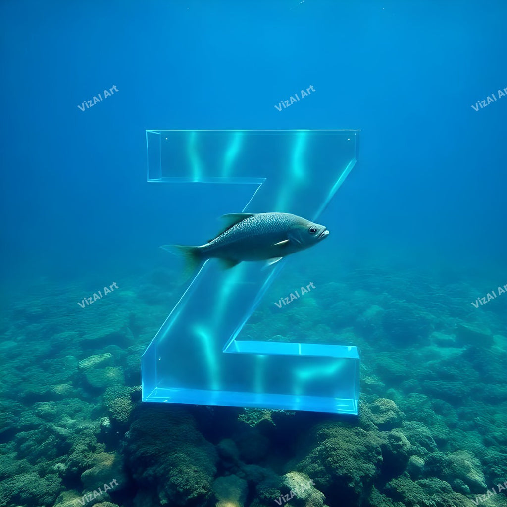 Underwater Fish alphabet letter Z