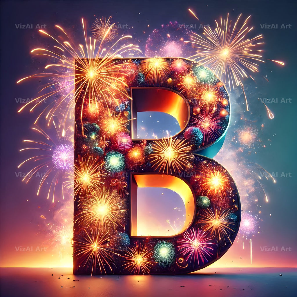 Fireworks alphabet letter B