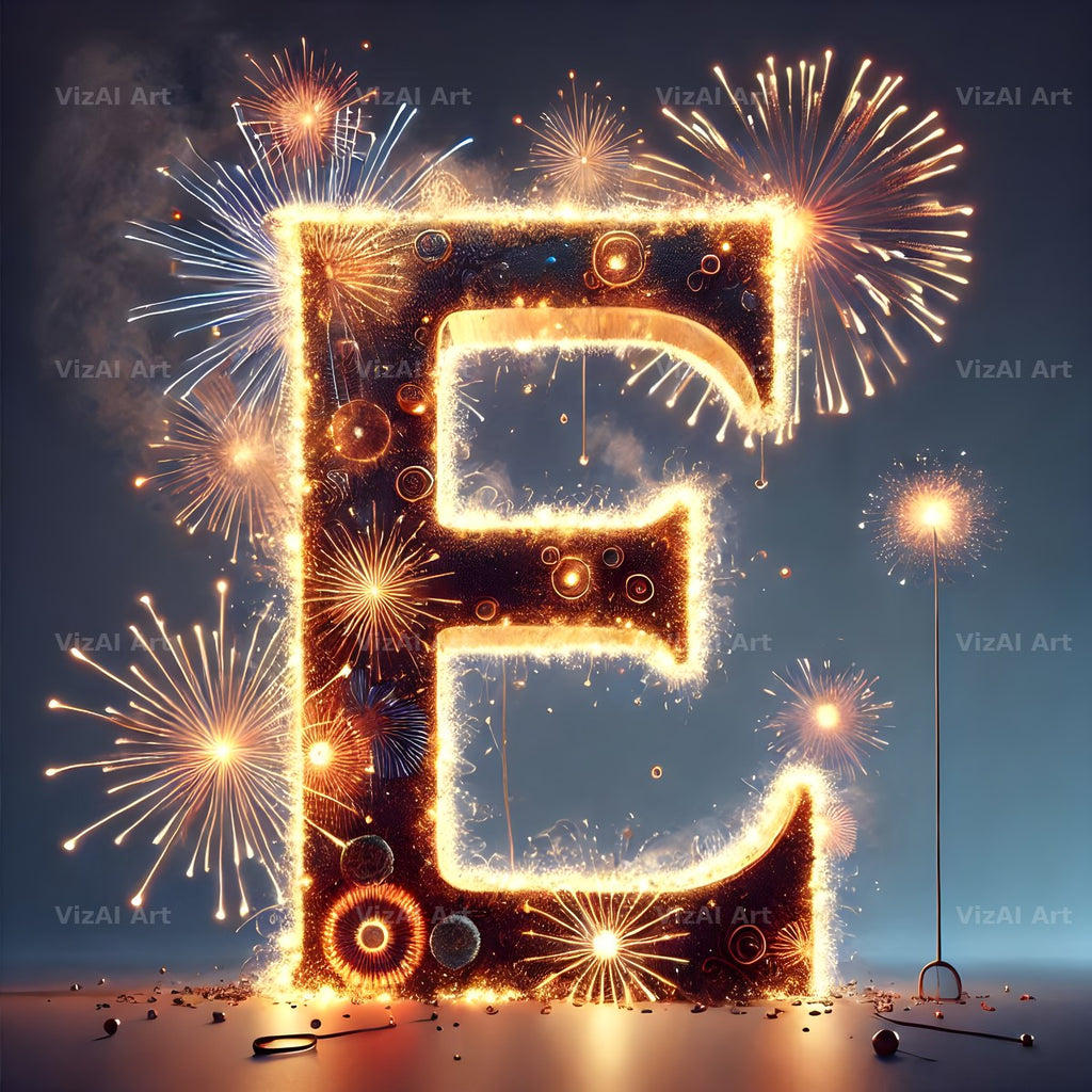 Fireworks alphabet letter E