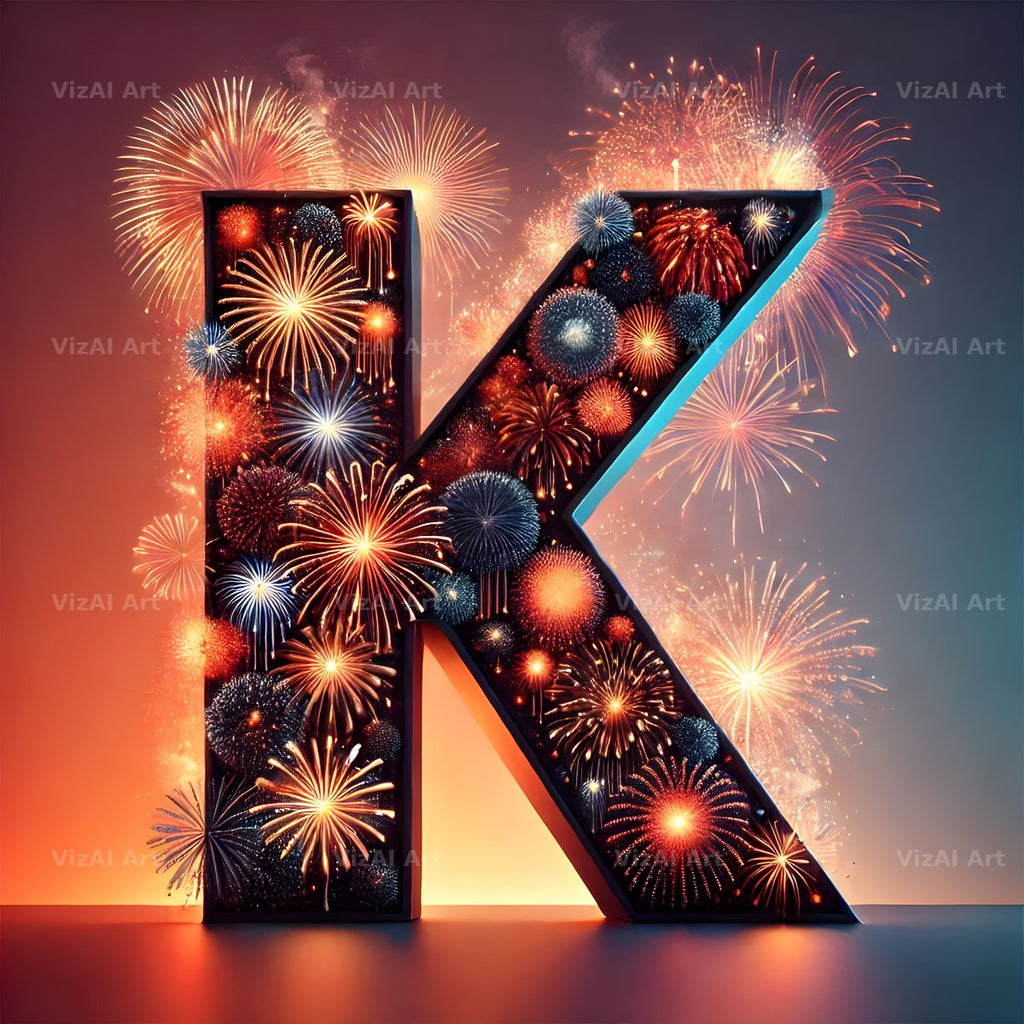 Fireworks alphabet letter K