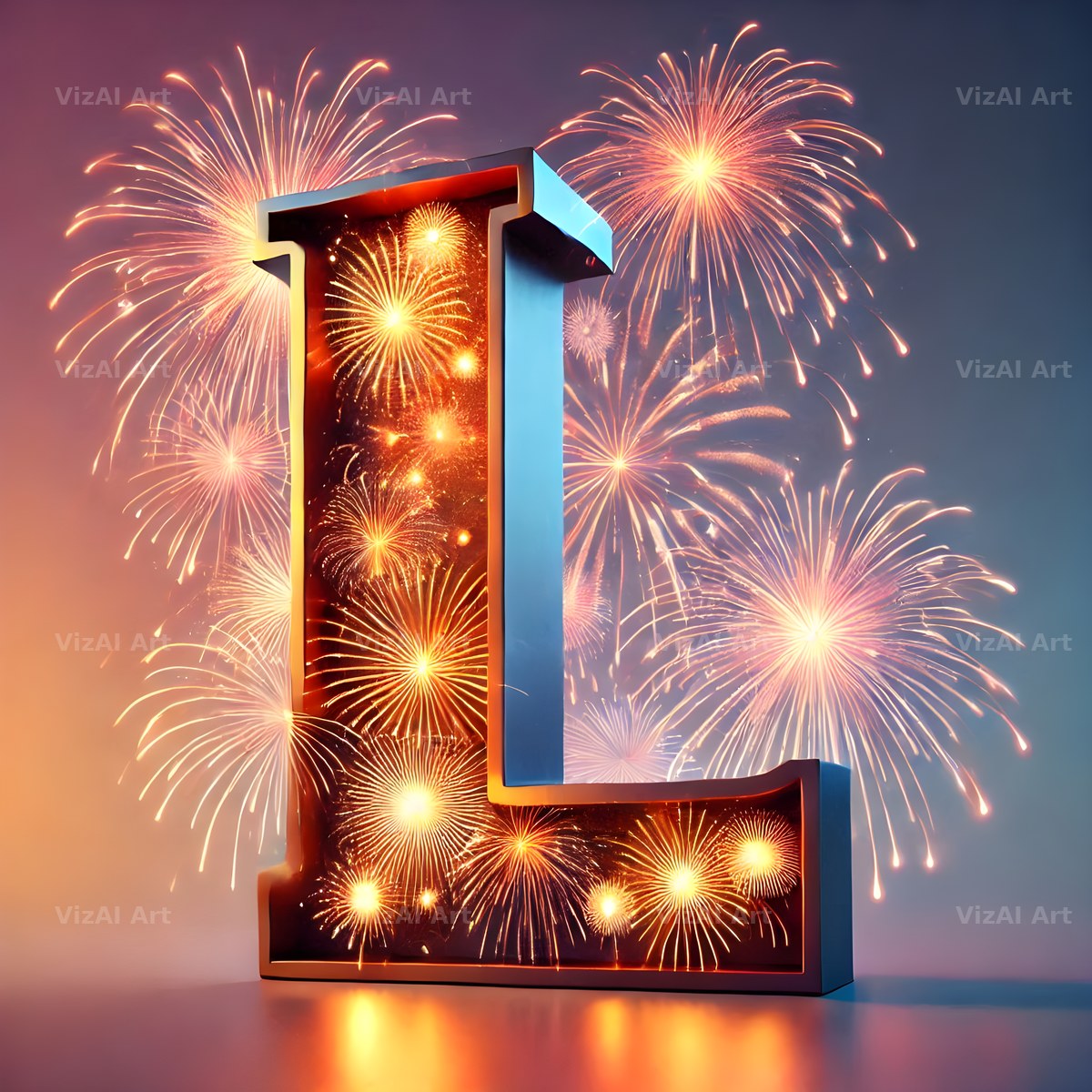 Fireworks alphabet letter L
