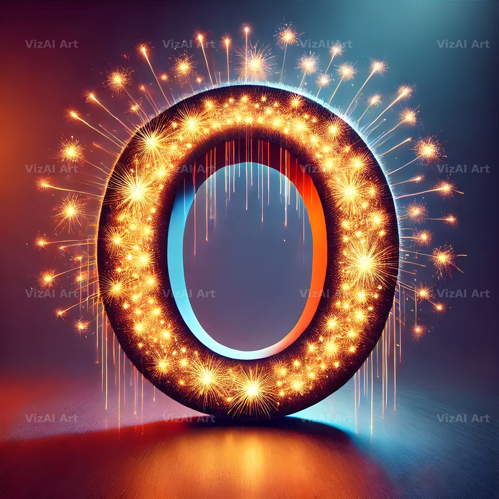 Fireworks alphabet letter O