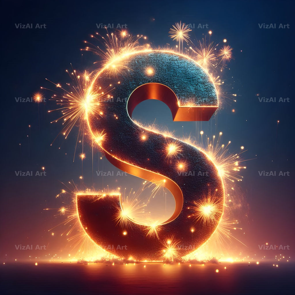 Fireworks alphabet letter S