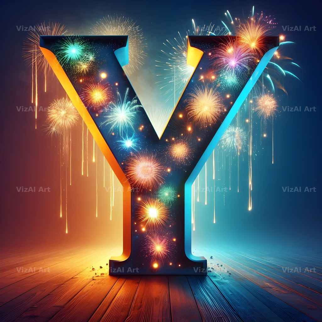 Fireworks alphabet letter Y