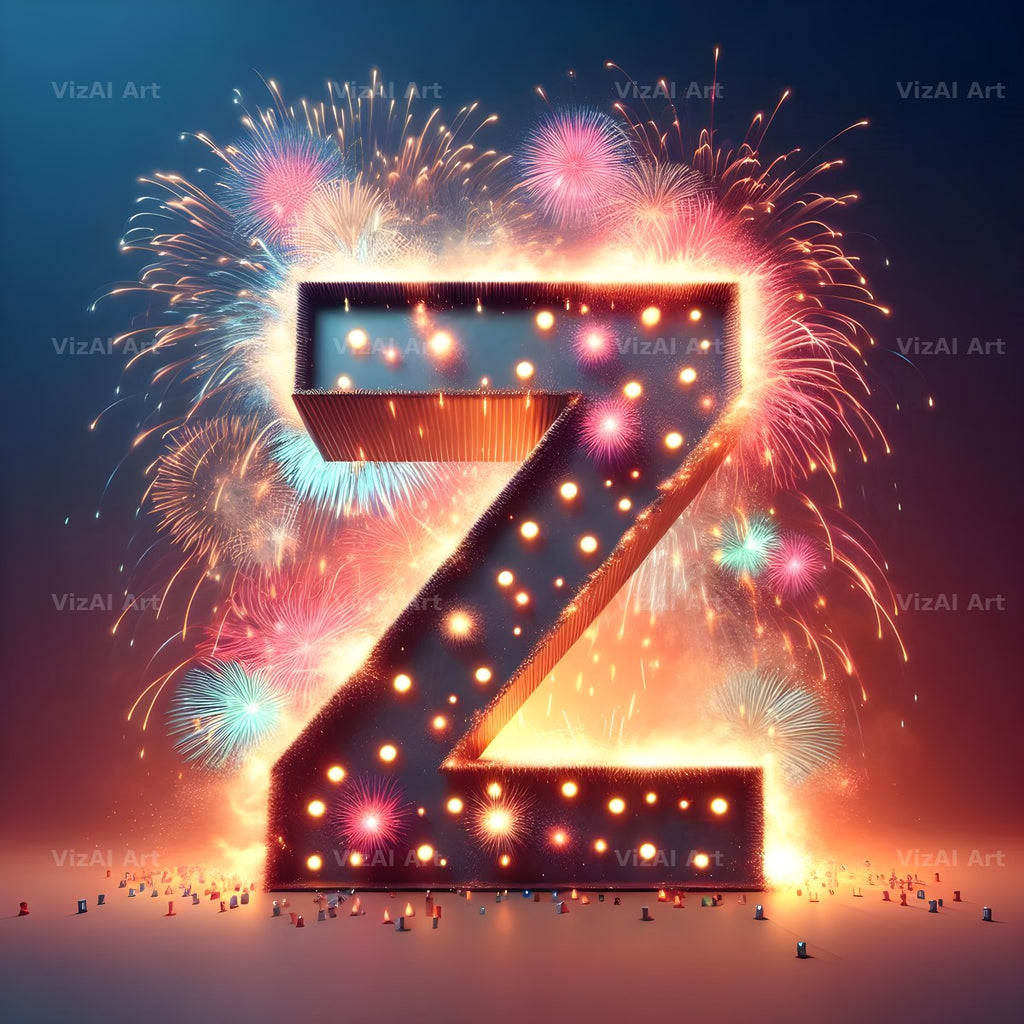 Fireworks alphabet letter Z