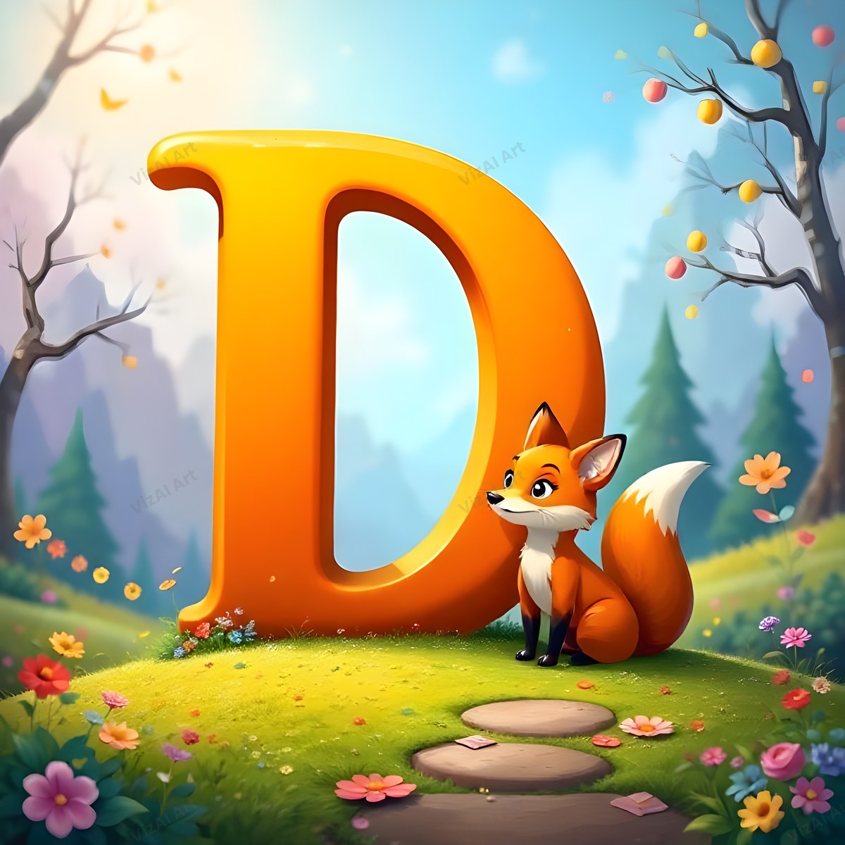Fox alphabet letter D