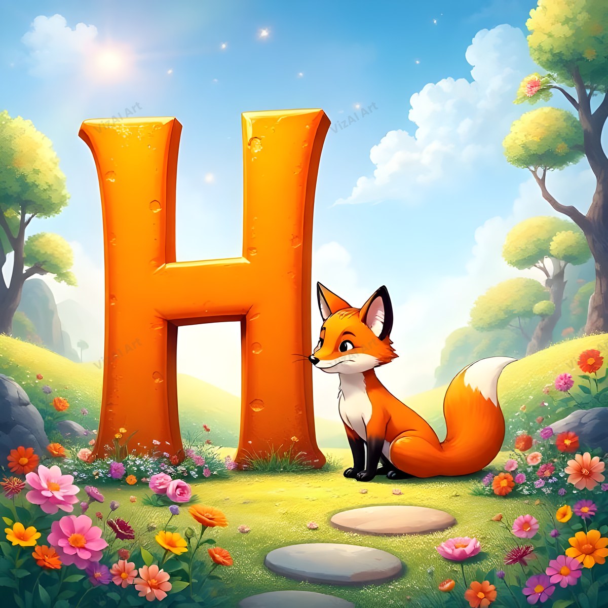 Fox alphabet letter H