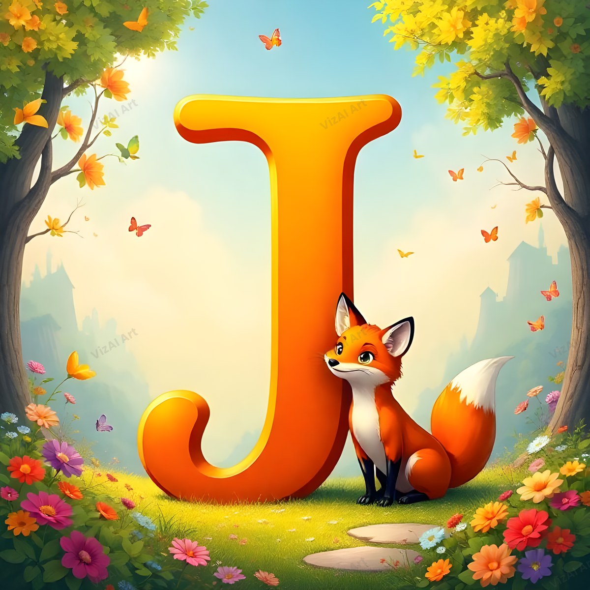 Fox alphabet letter J