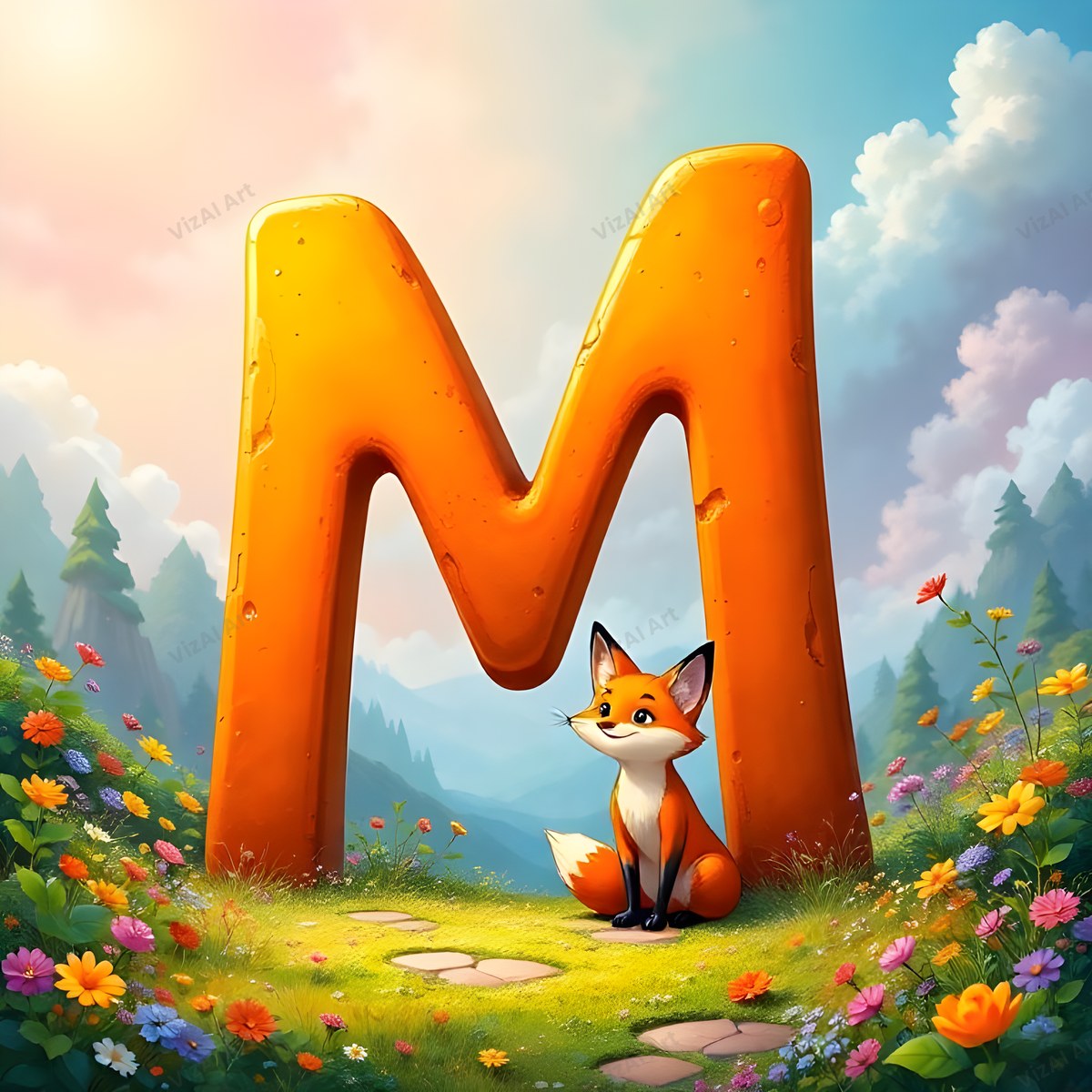 Fox alphabet letter M