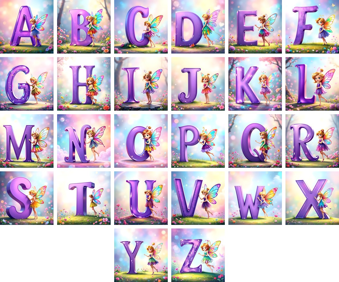 Fairy alphabet — all 26 letters