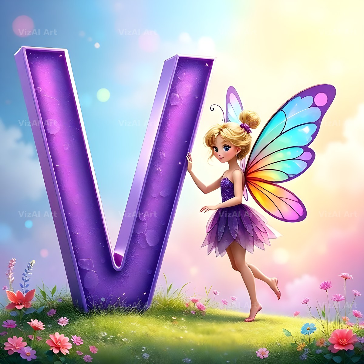 Fairy alphabet letter V