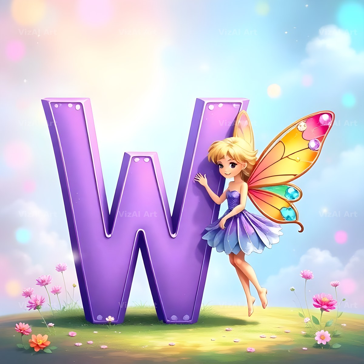 Fairy alphabet letter W