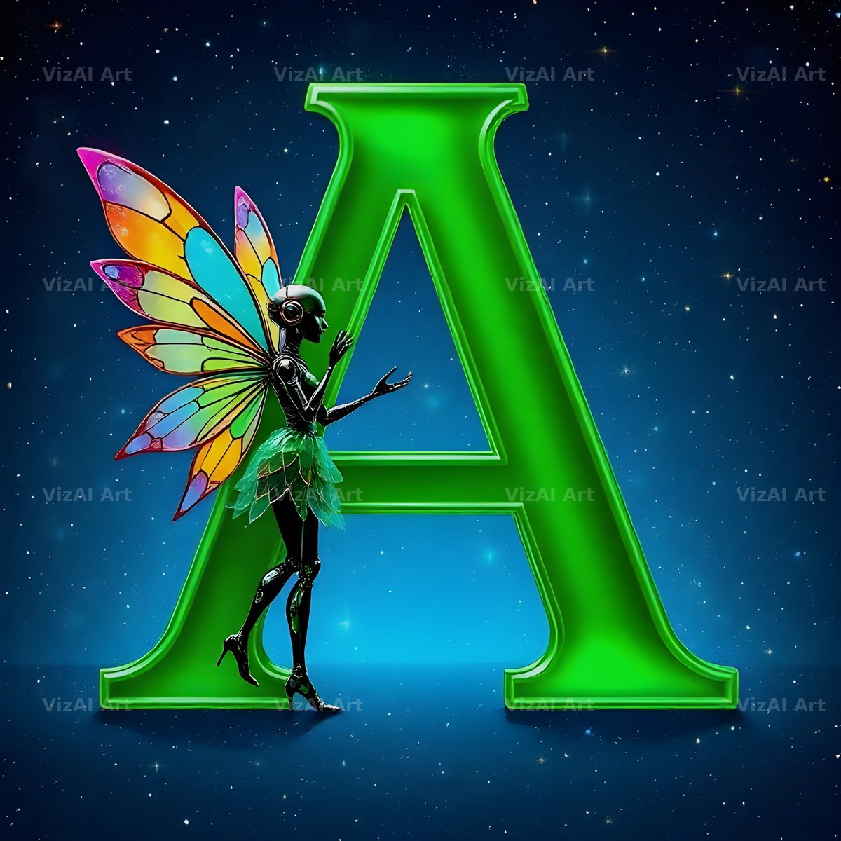 Green Fairy alphabet letter A