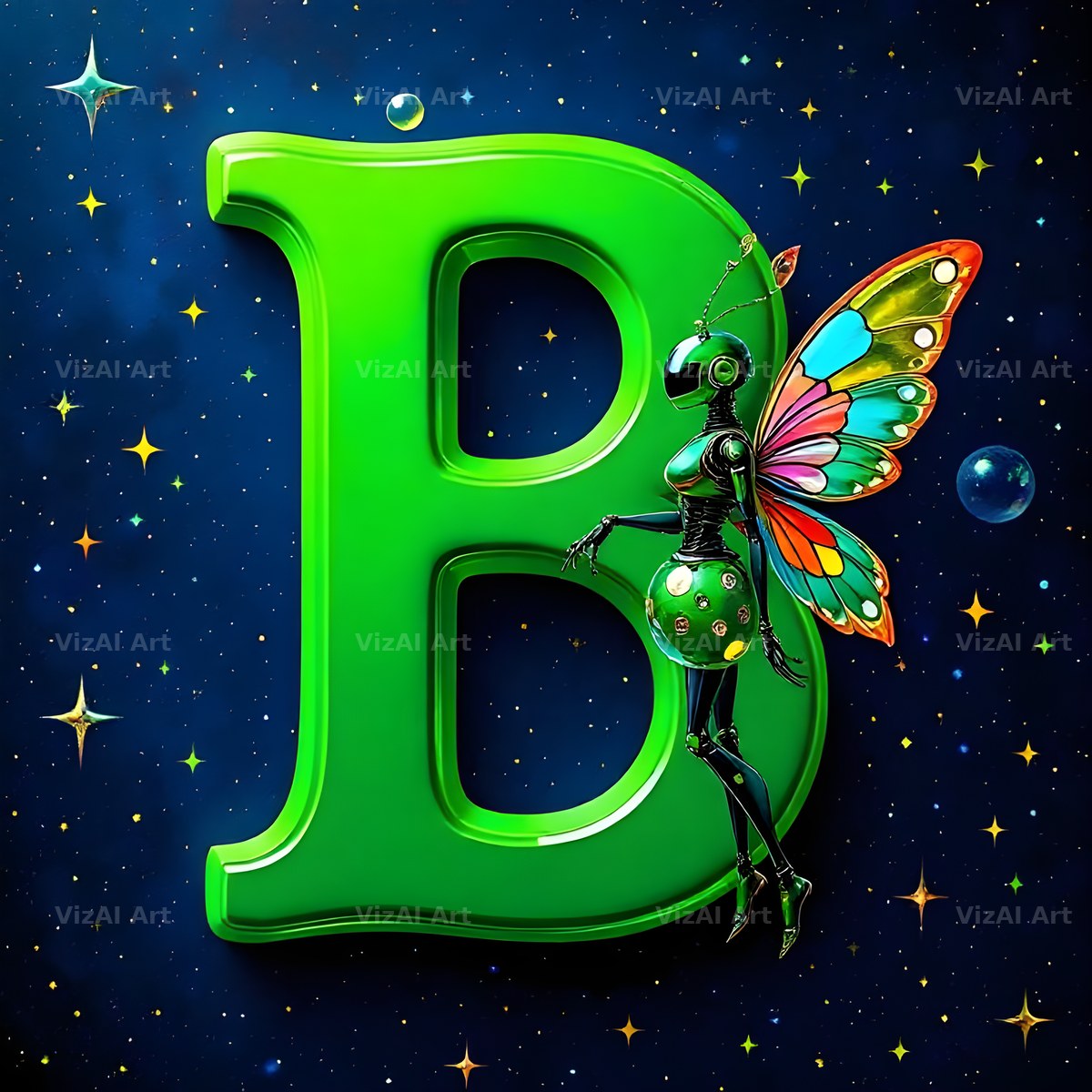 Green Fairy alphabet letter B