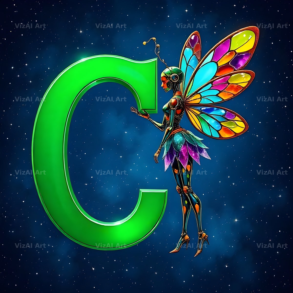 Green Fairy alphabet letter C