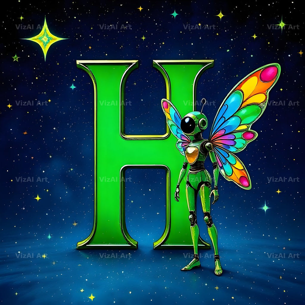 Green Fairy alphabet letter H