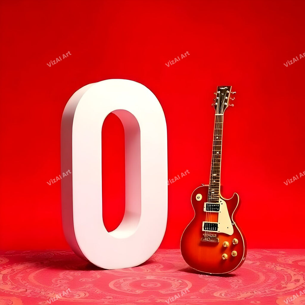 Letter O guitar alphabet art print