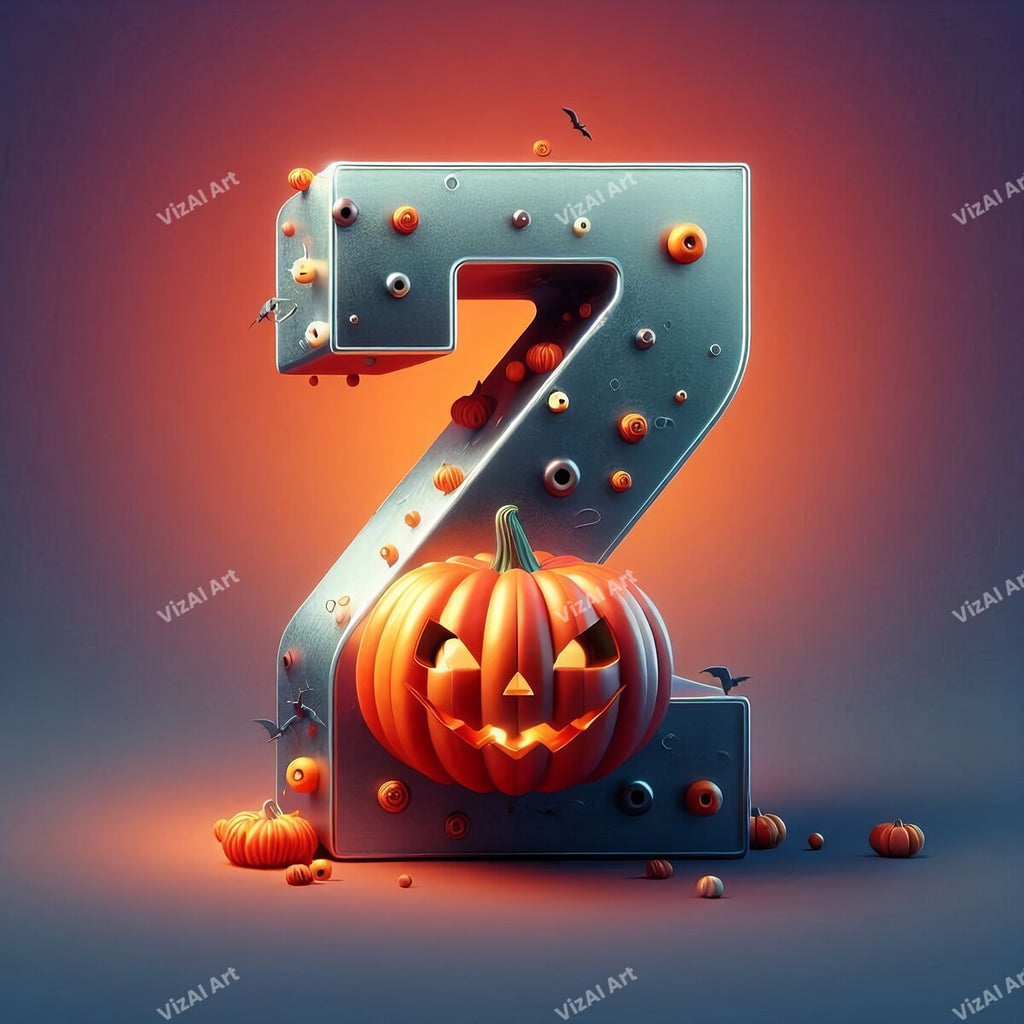 Jack-o'-Lantern Alphabet Wall Art letter Z