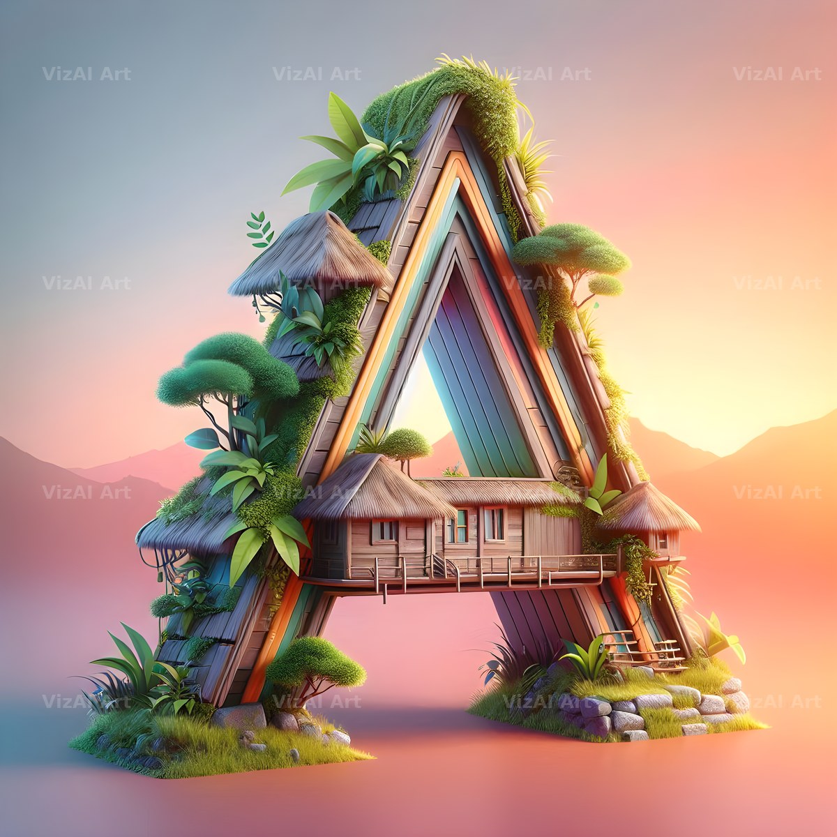 Treehouse alphabet letter A