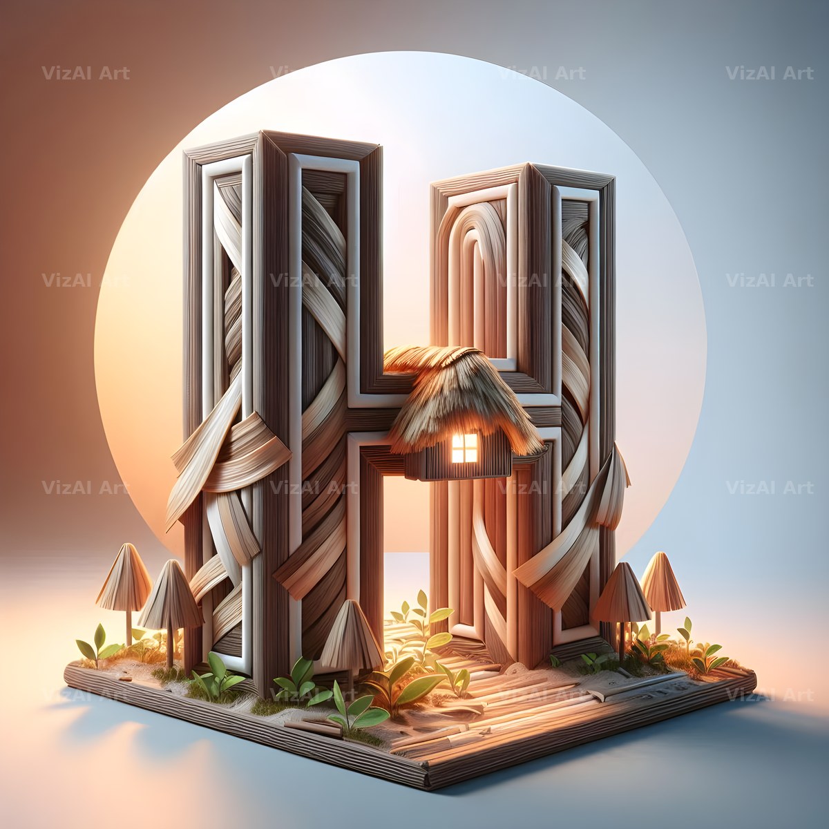 Treehouse alphabet letter H