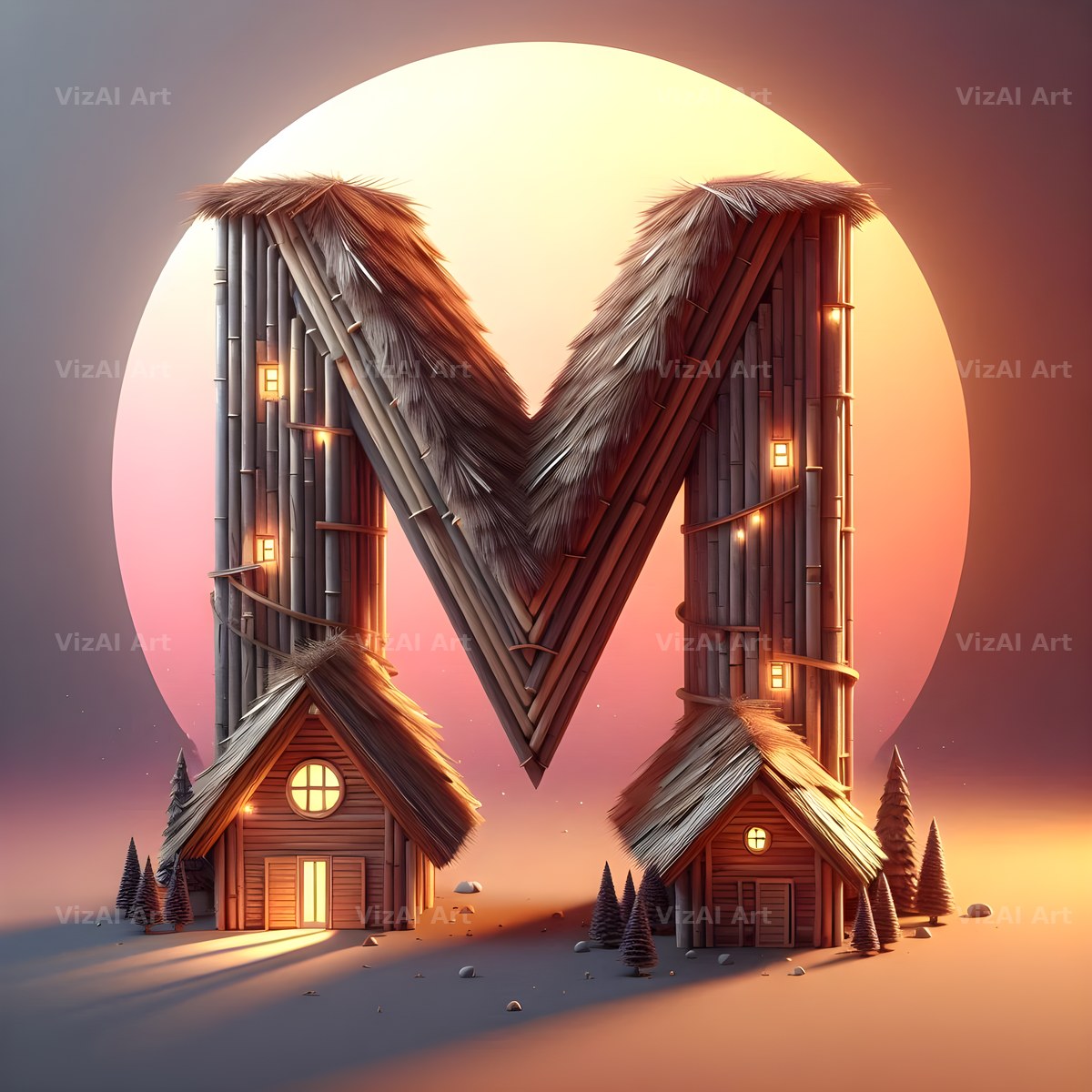Treehouse alphabet letter M
