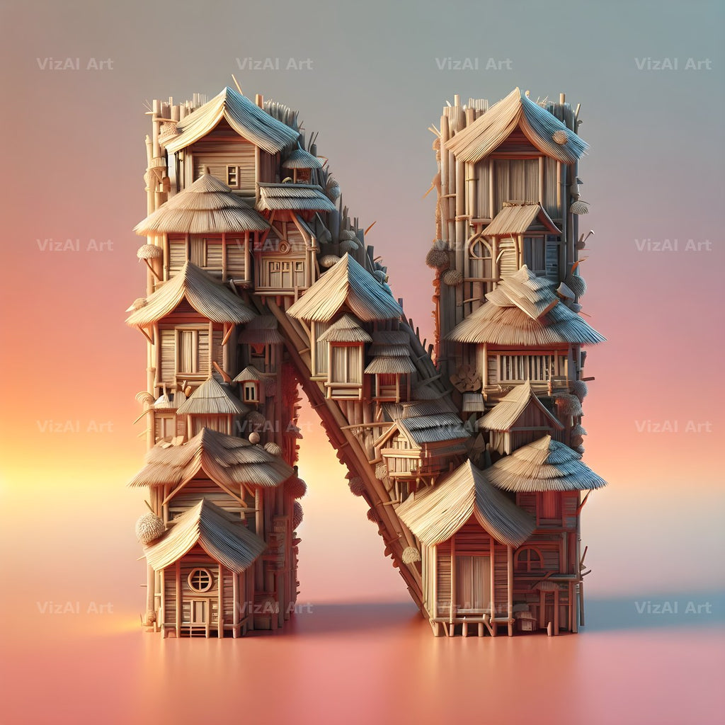 Treehouse alphabet letter N