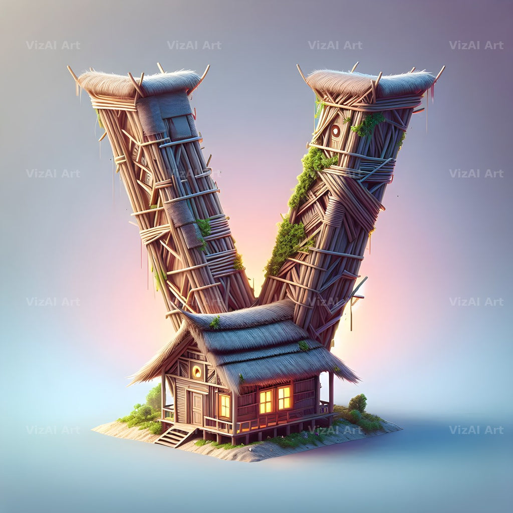 Treehouse alphabet letter V