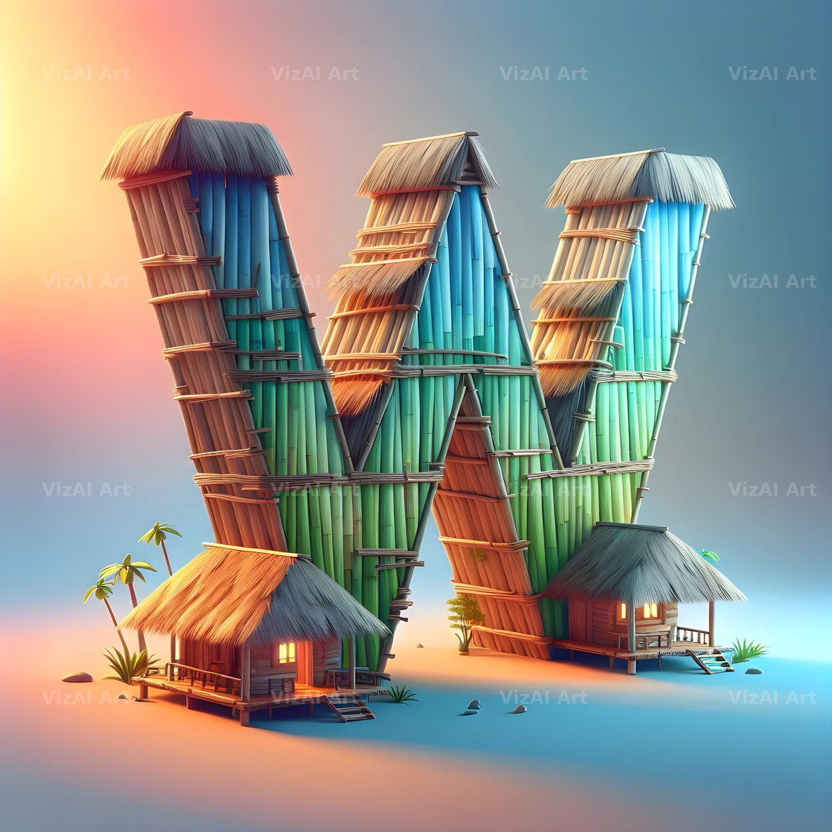 Treehouse alphabet letter W
