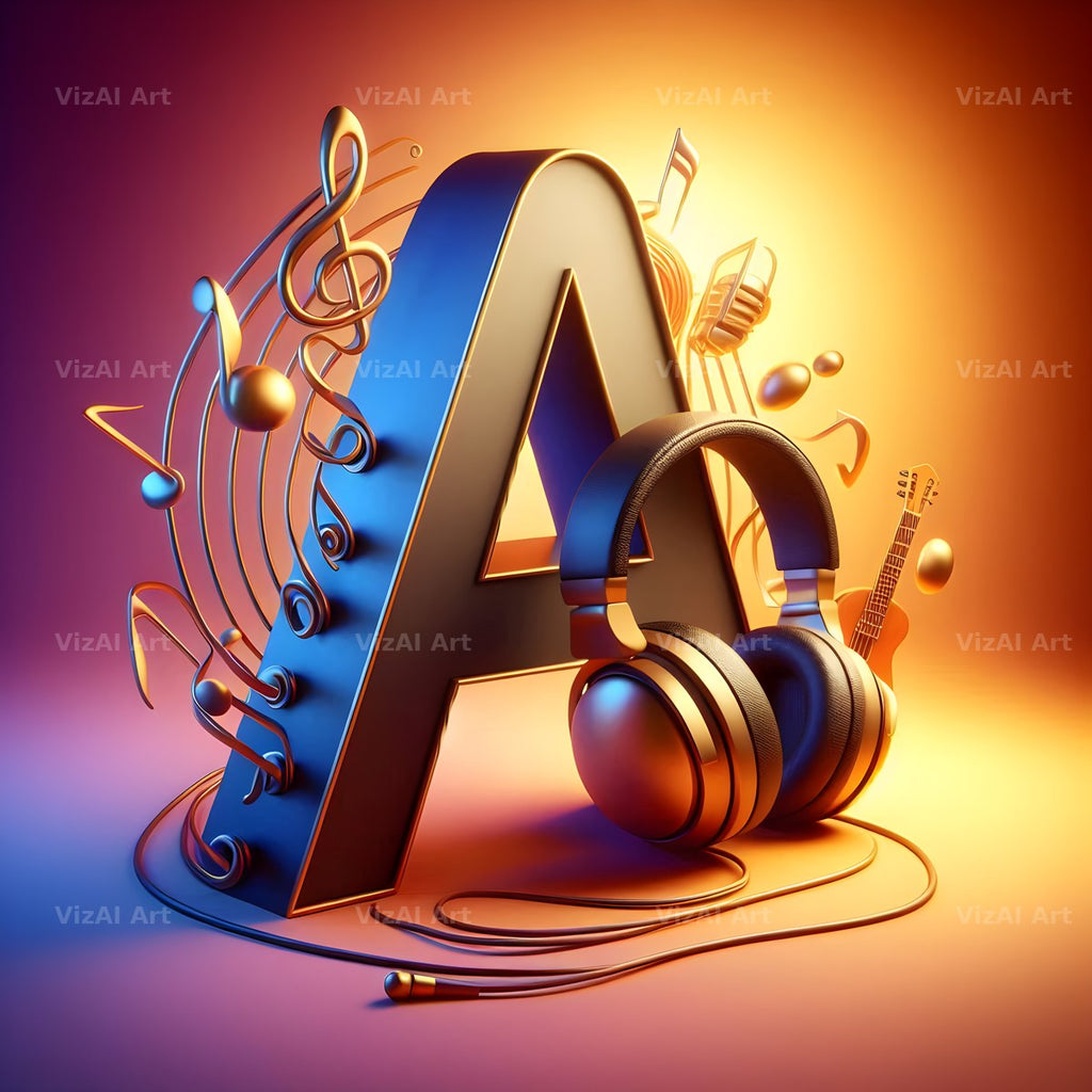 Headphones alphabet letter A
