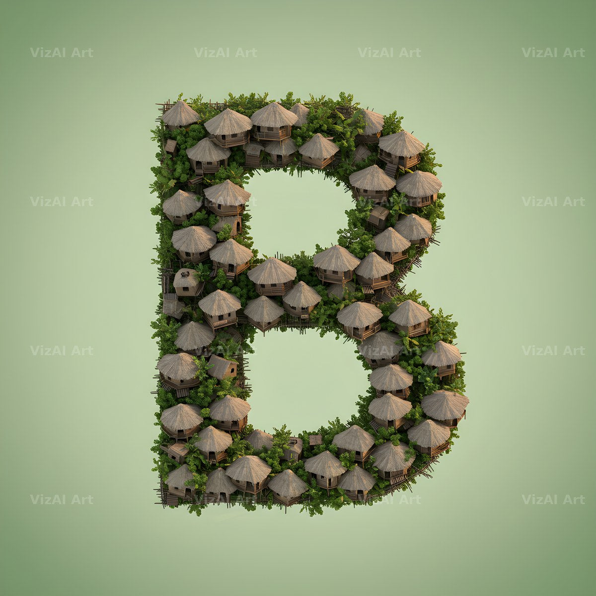 Tiny House alphabet letter B