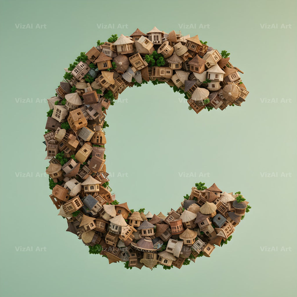 Tiny House alphabet letter C
