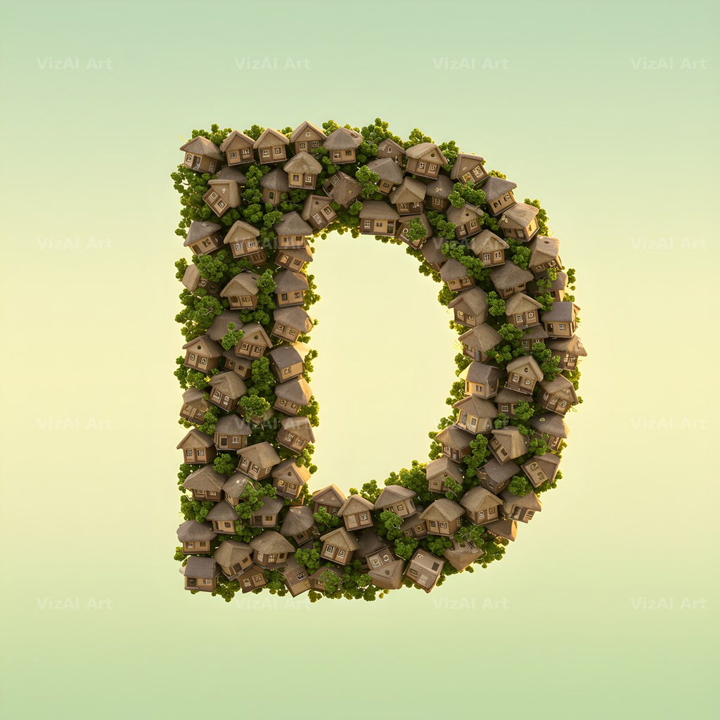 Tiny House alphabet letter D